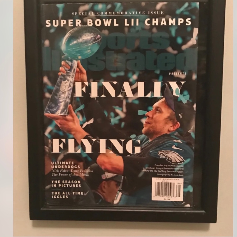 Brand New Framed NICK FOLES SPORTS ILLUSTRATED COMM  Ed EAGLES SUPER BOWL LII